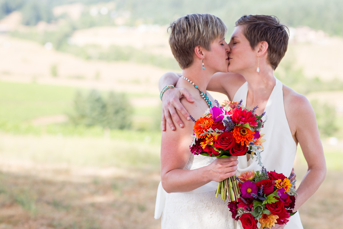 lesbian wedding kiss