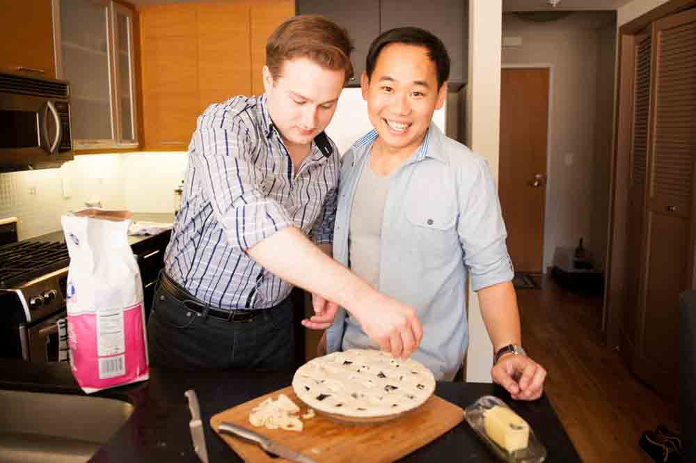 San Francisco home gay engagement photography session