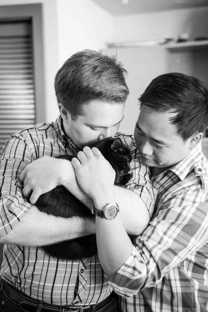 San Francisco home gay engagement photography session