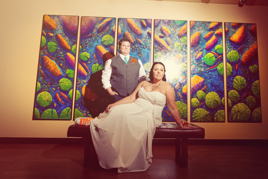 California Blue And Orange Lesbian Wedding