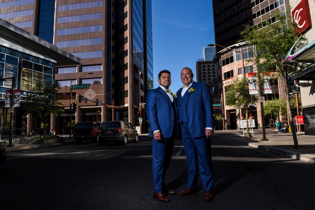 Modern Blue And Yellow Phoenix, Arizona Gay Wedding
