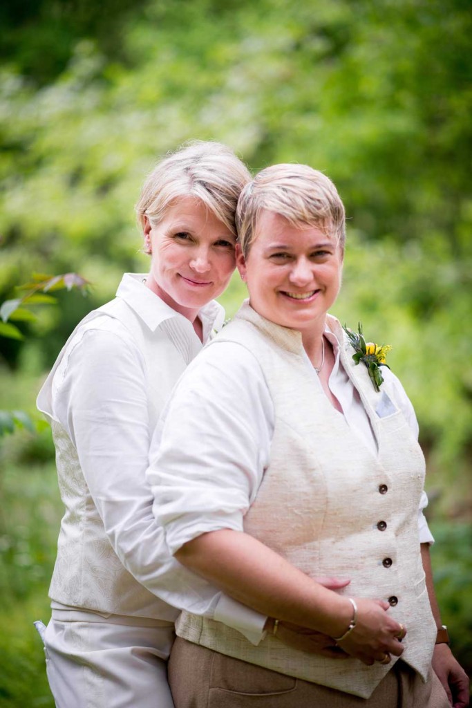 Georgia lesbian speakeasy spring wedding with pets at Yarborough Mill