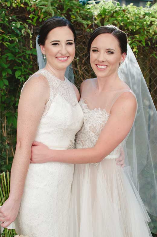 Coral And Turquoise Atlanta Lesbian Wedding Equally Wed Modern Lgbtq Weddings Lgbtq