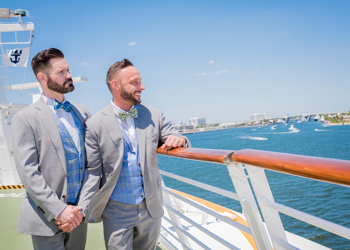 Jason And Dan S Gay Wedding Cruise On Royal Caribbean Equally Wed Lgbtq Weddings