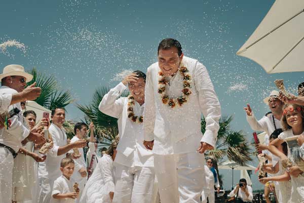 All White Summer Beach Wedding In Spain