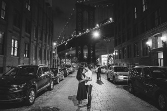 Brooklyn Bridge lesbian engagement shoot