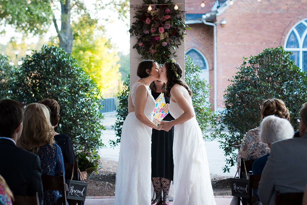 Outdoor North Carolina family-style wedding