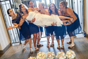 Teal and white wedding at California winery