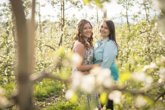 Ontario orchard engagement photography shoot