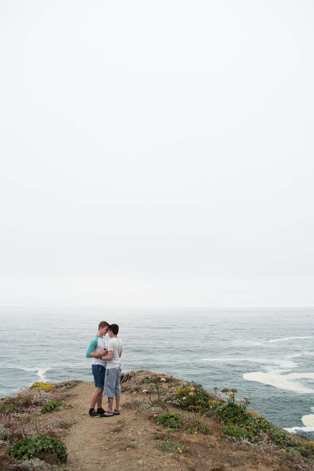 Navarro Point, California foggy engagement shoot