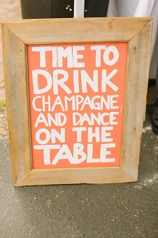 time-to-drink-champagne-wedding-sign