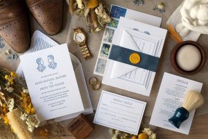 Vintage-Inspired Gay Wedding Invitation Suite 