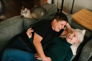 Michelle & Kristy's in-home engagement session