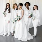 LBT Bridesmaids dressed in Pearl White Tuxedos