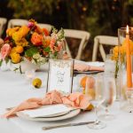 orange-themed wedding reception