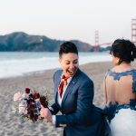 Joyful Lesbian Beach Wedding