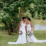 Brides down by the water at The Barn