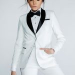 LBT Pearl White & Black Shawl Collar Tuxedo Jacket