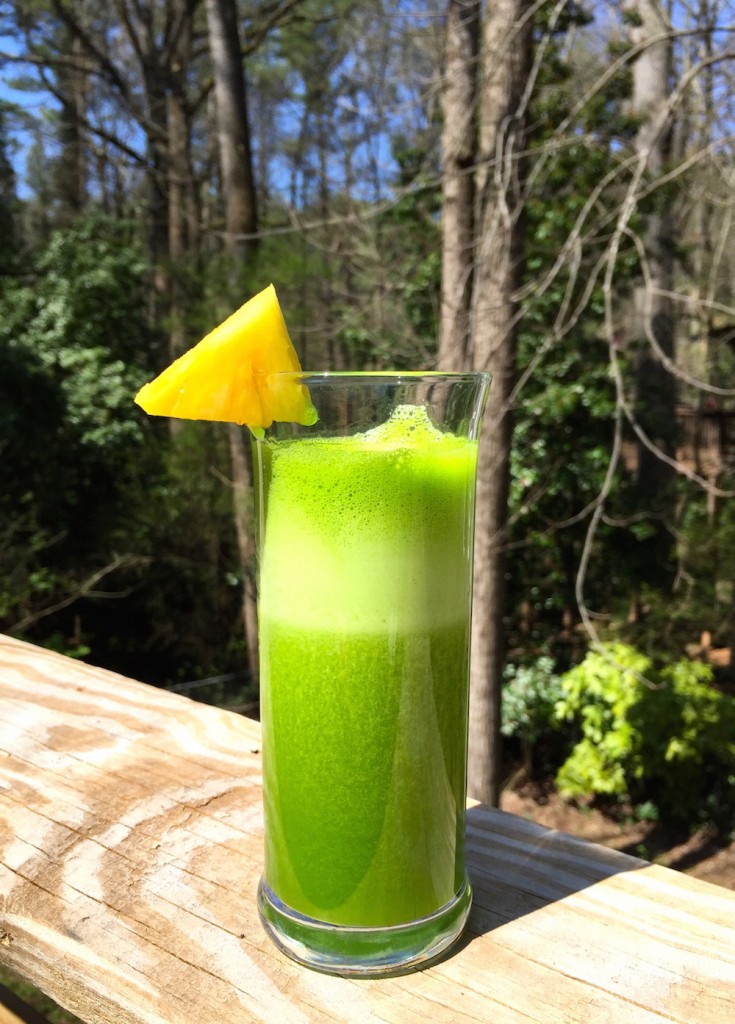 Enjoy your green cilantro smoothie!