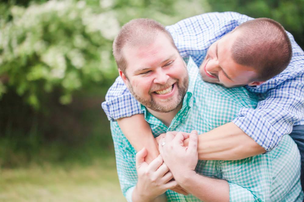 same-sex engagement photo session for gay wedding