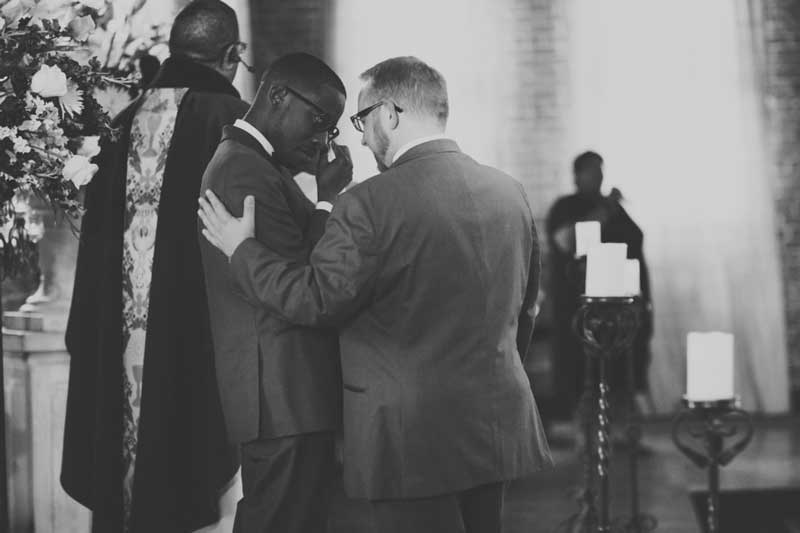 crying-at-vows-gay-grooms-black-and-white