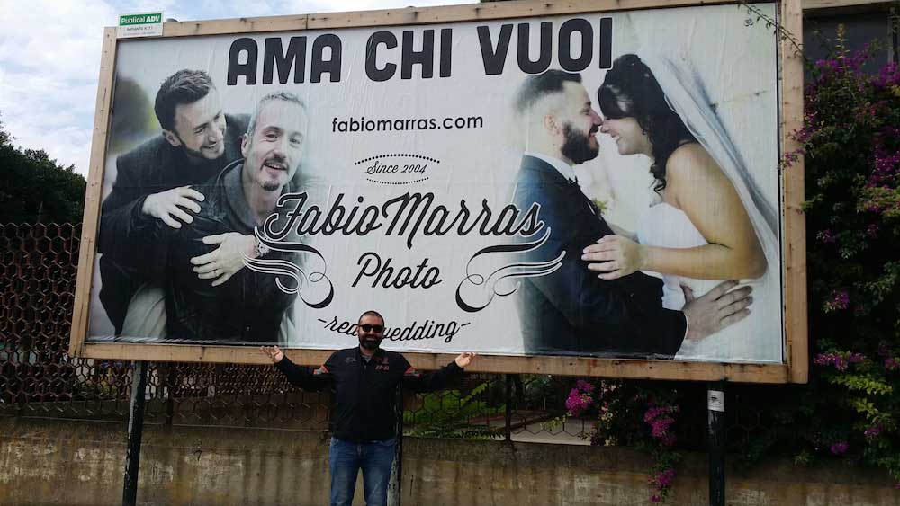 Italy same-sex wedding billboard