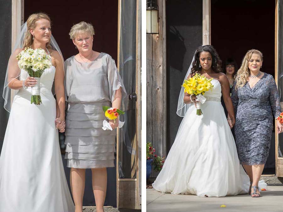 lesbian brides escorted by mothers