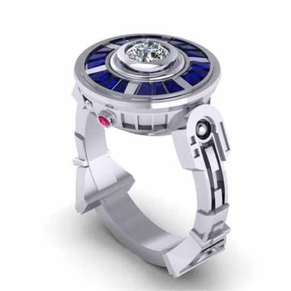 droid engagement ring for sci-fi lovers