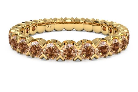 Kate Prusack, Gary Johnson's fiance, hopeful First Lady, classic champagne diamond stackable ring, $2,580, Ritani