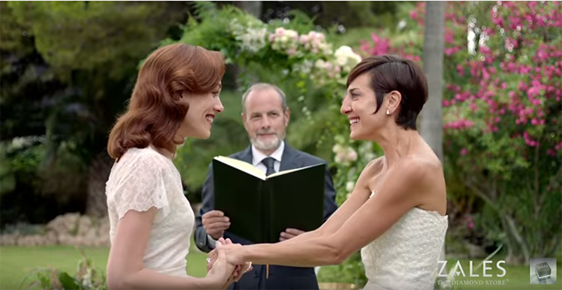 Zales ad shows a lesbian wedding