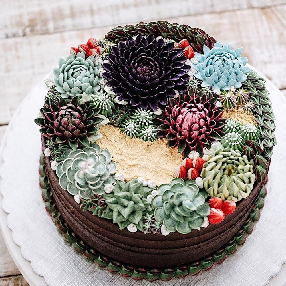 Wedding cake trend: Terrarium and succulent wedding cakes