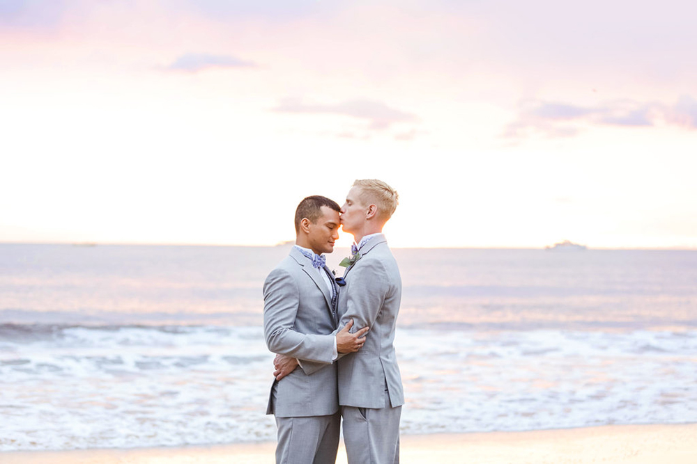 Everything blue wedding in Maui Equally Wed - LGBTQ Weddings
