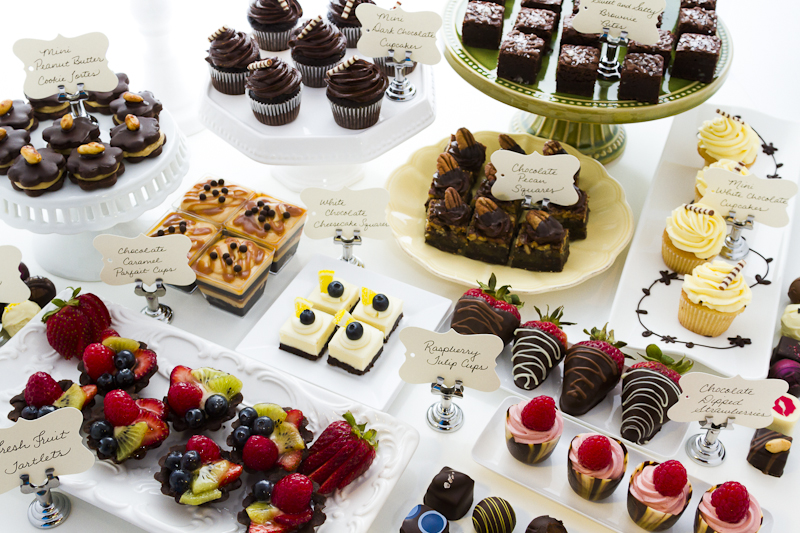 Dessert bar with assorted chocolate sweets
