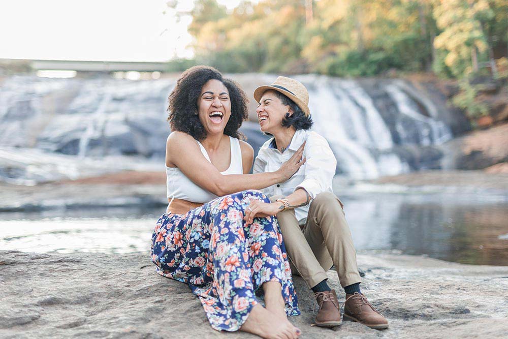 Georgia waterfall engagement session