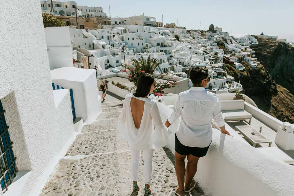 Heta and Courtney's gay engagement photo session in Santorini, Greece