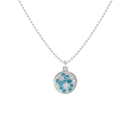 Pave necklace with 14k white gold, London blue topaz and diamonds | As shown: $712 (was $890)