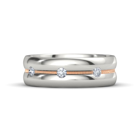 Yesterday Today Tomorrow Band. We've designed it with platinum, diamonds and rose gold. You can design this anniversary or wedding band how you like it. As shown: $1,892 (was $2,365)