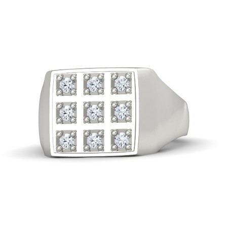 The Chess ring features center-cut diamonds set in a platinum band. As shown: $2,284 (was $2,855)