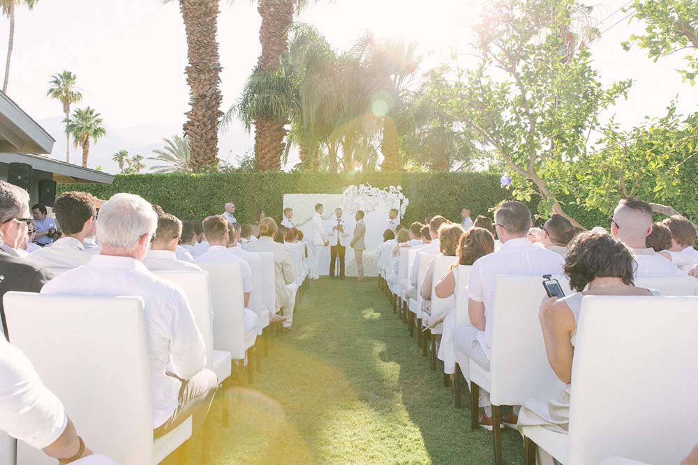 Gay white wedding at private Palm Springs estate