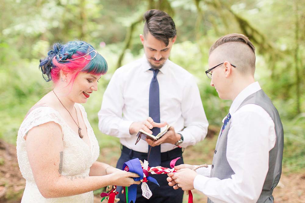 Intimate Portland forest wedding
