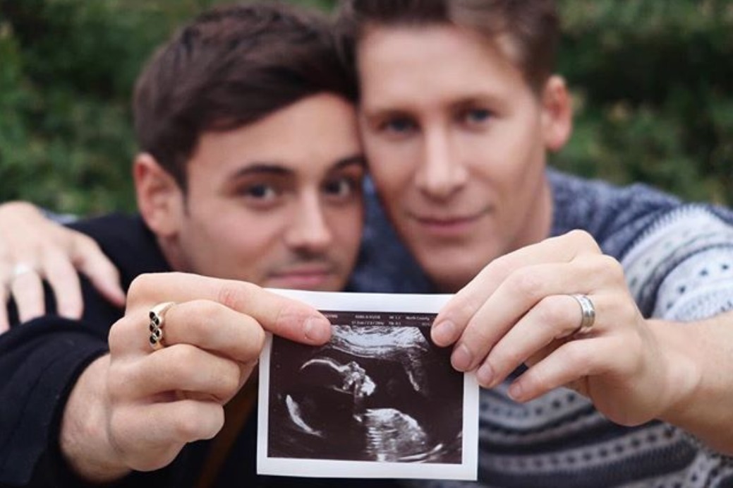 Celebrity couple Tom Daley and Dustin Lance Black becoming fathers gay couple gay dads