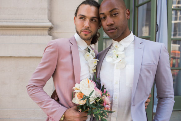 Rose and gold Versailles gay wedding inspiration