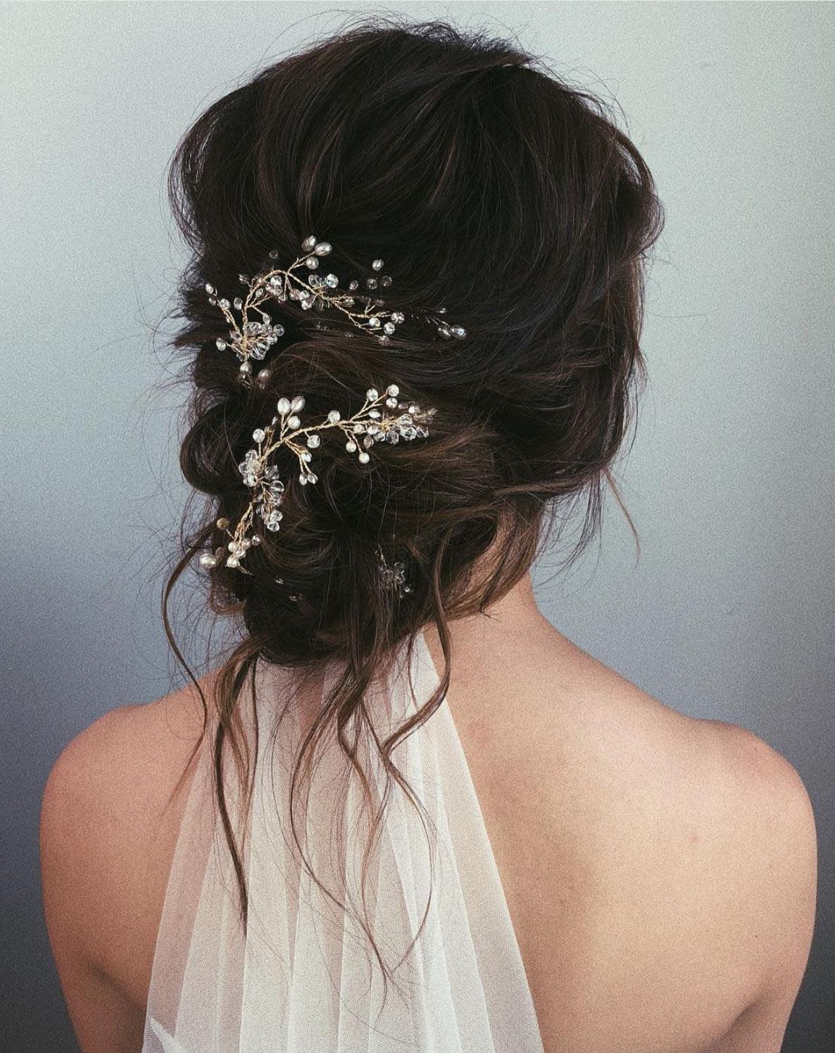 Effortless Wedding Messy Updo Bun Style For Modern Brides