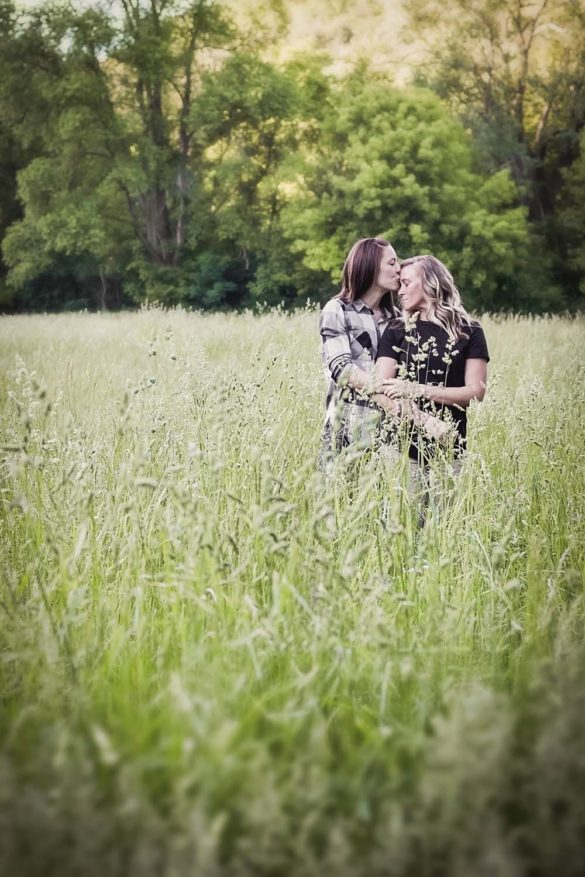 Outdoor Rustic Wisconsin Lesbian Engagement Shoot 