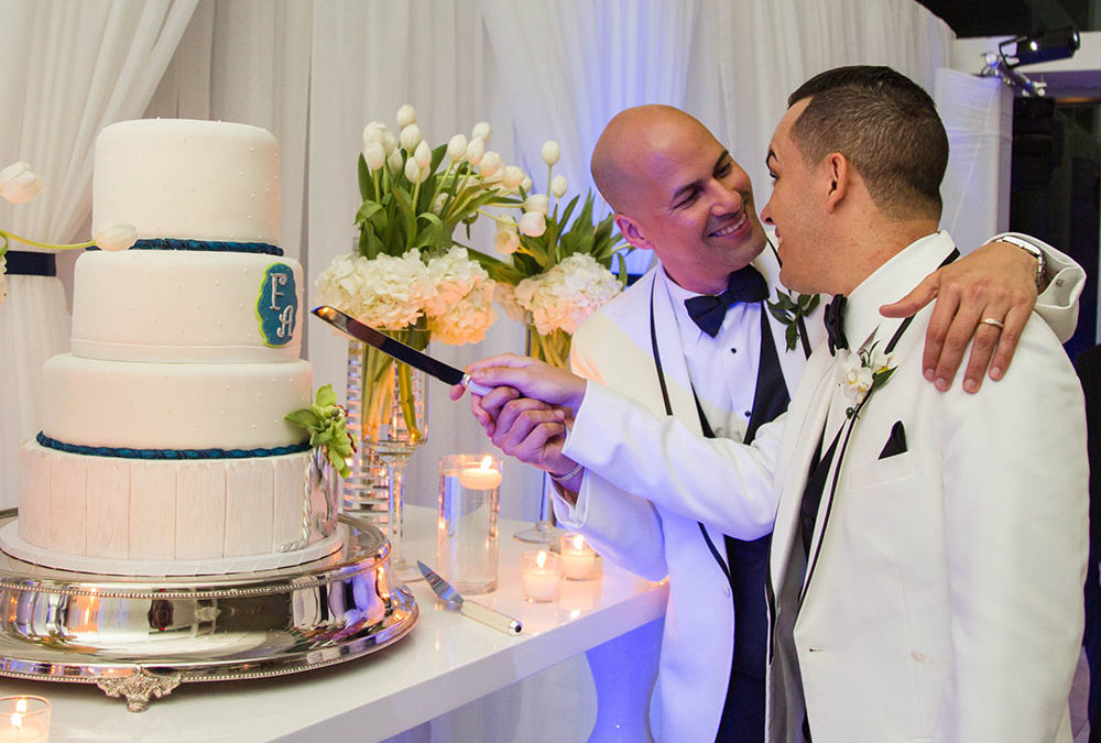 Black and white Puerto Rico gay wedding