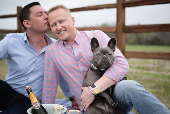 Champagne-inspired gay ranch engagement shoot | Equally Wed