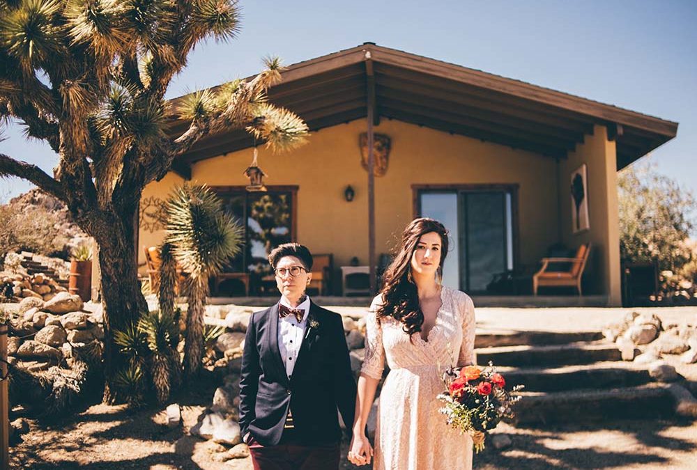 Wes Anderson-themed Airbnb Joshua Tree wedding