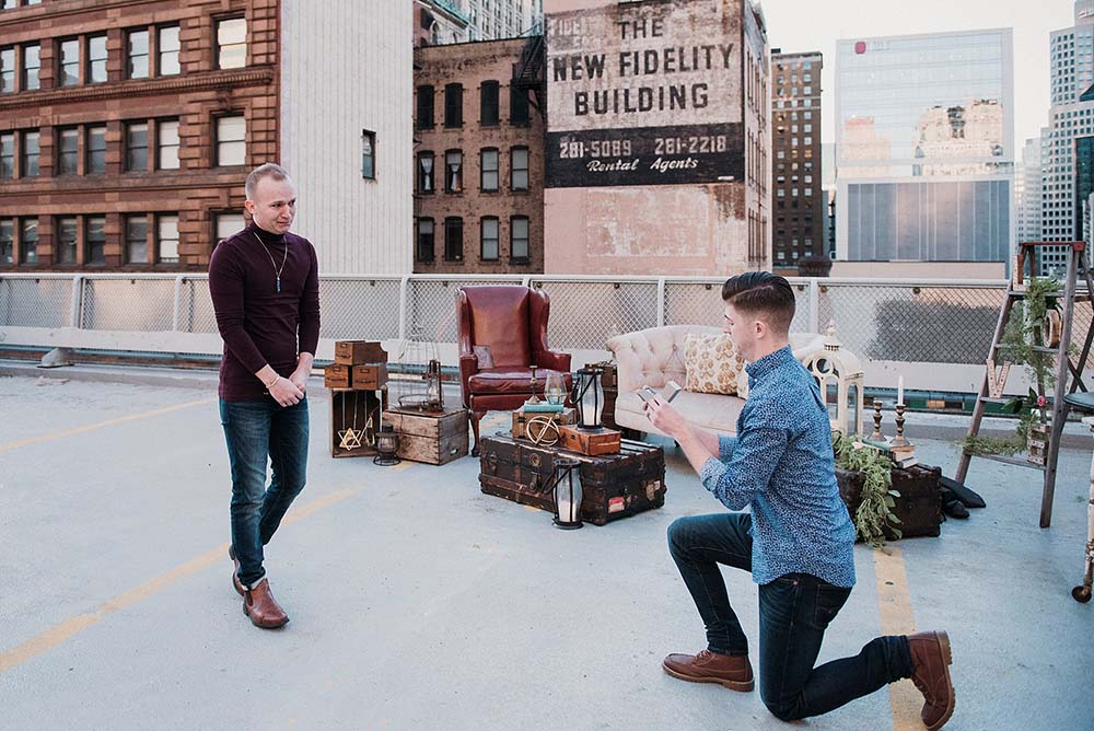Downtown Pittsburgh rooftop proposal Equally Wed