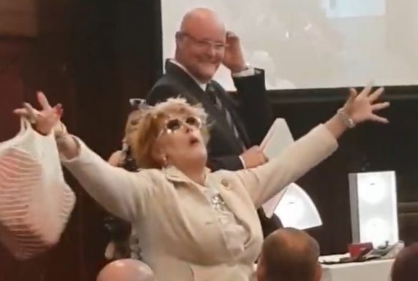 Drag queen interrupts couple's wedding to object