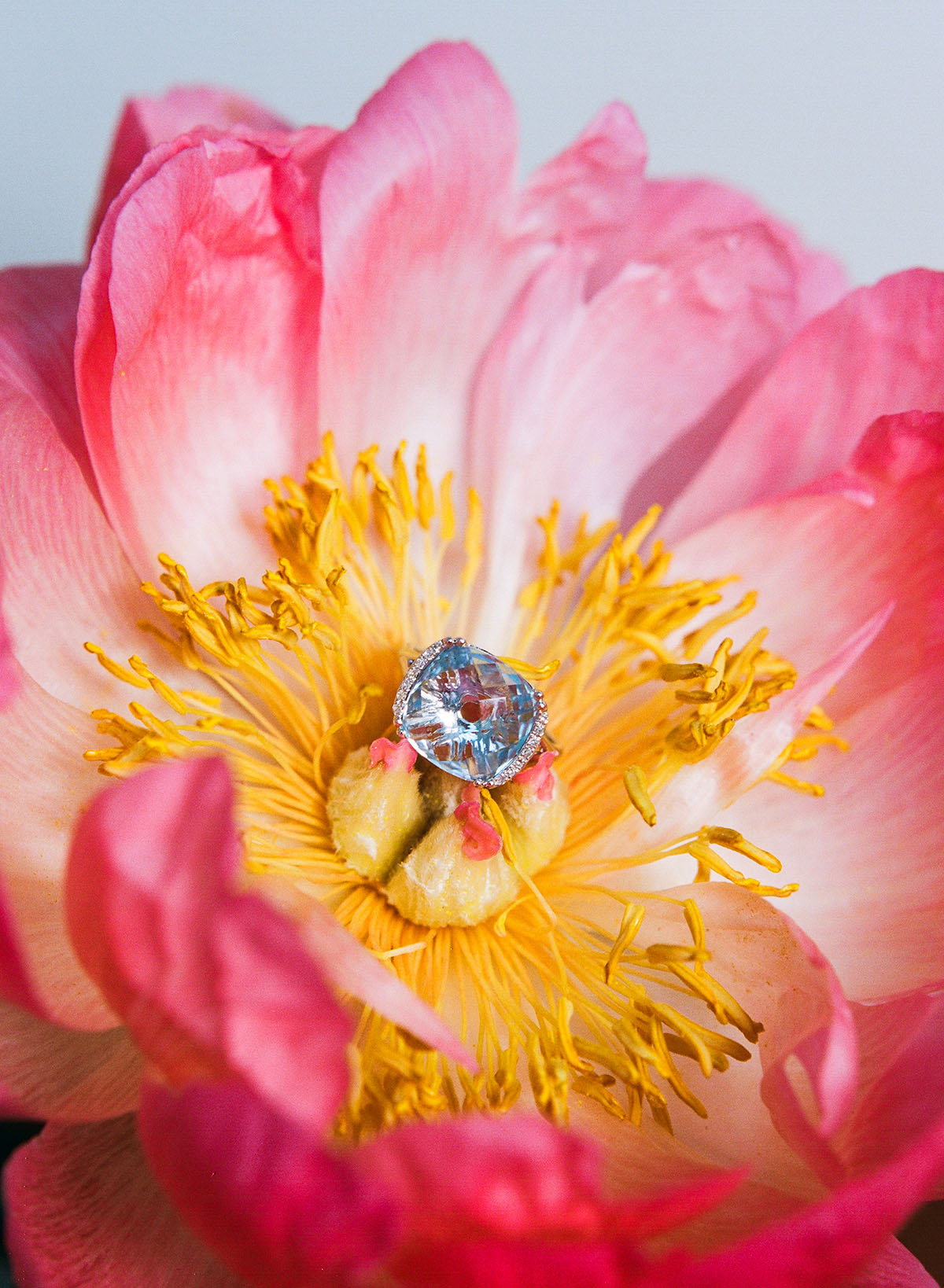 Tropical boho wedding photo shoot flower ring